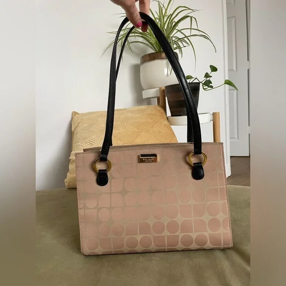 Kate Spade Small Tote Shoulder Bag in Gold and Black with Classic Print - Picture 3 of 14